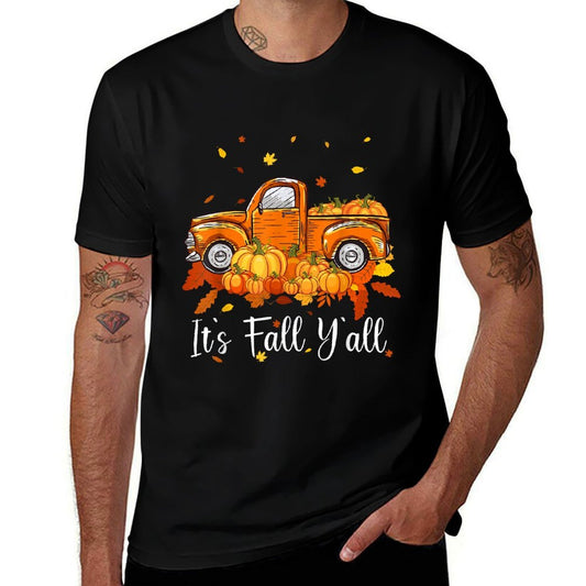 Women Its Fall Yall Pumpkin Truck Autumn Tree Hello Fall  Odor-resistant T-Shirt