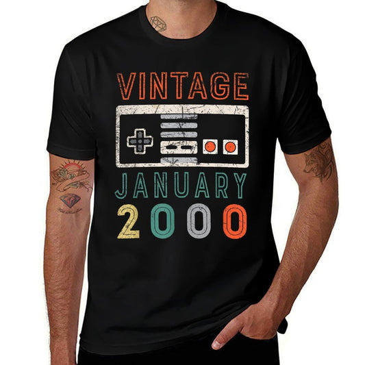 Vintage January 2000 21st Birthday 21 Year Old  Oversized Silhouette T-Shirt