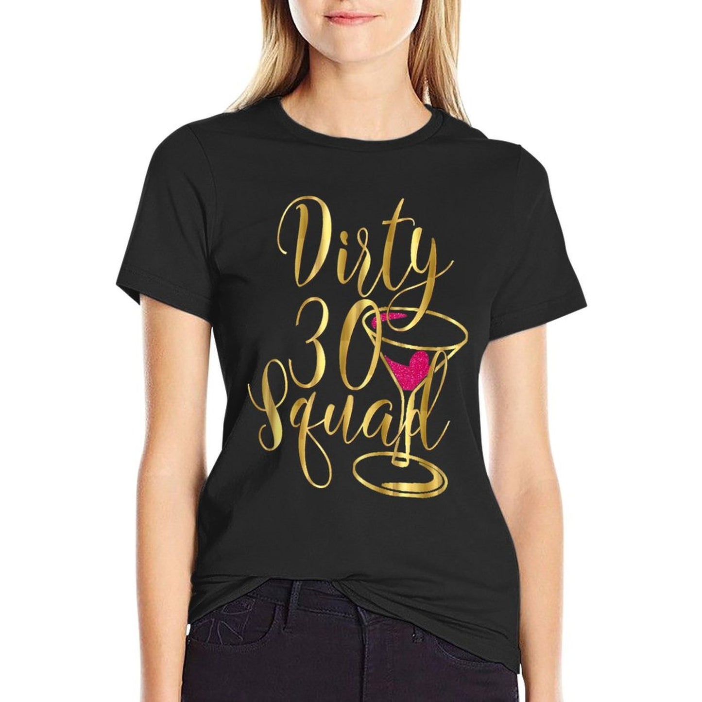 30th Birthday Bestie Dirty Thirty Squad 30  Heathered Texture T-Shirt