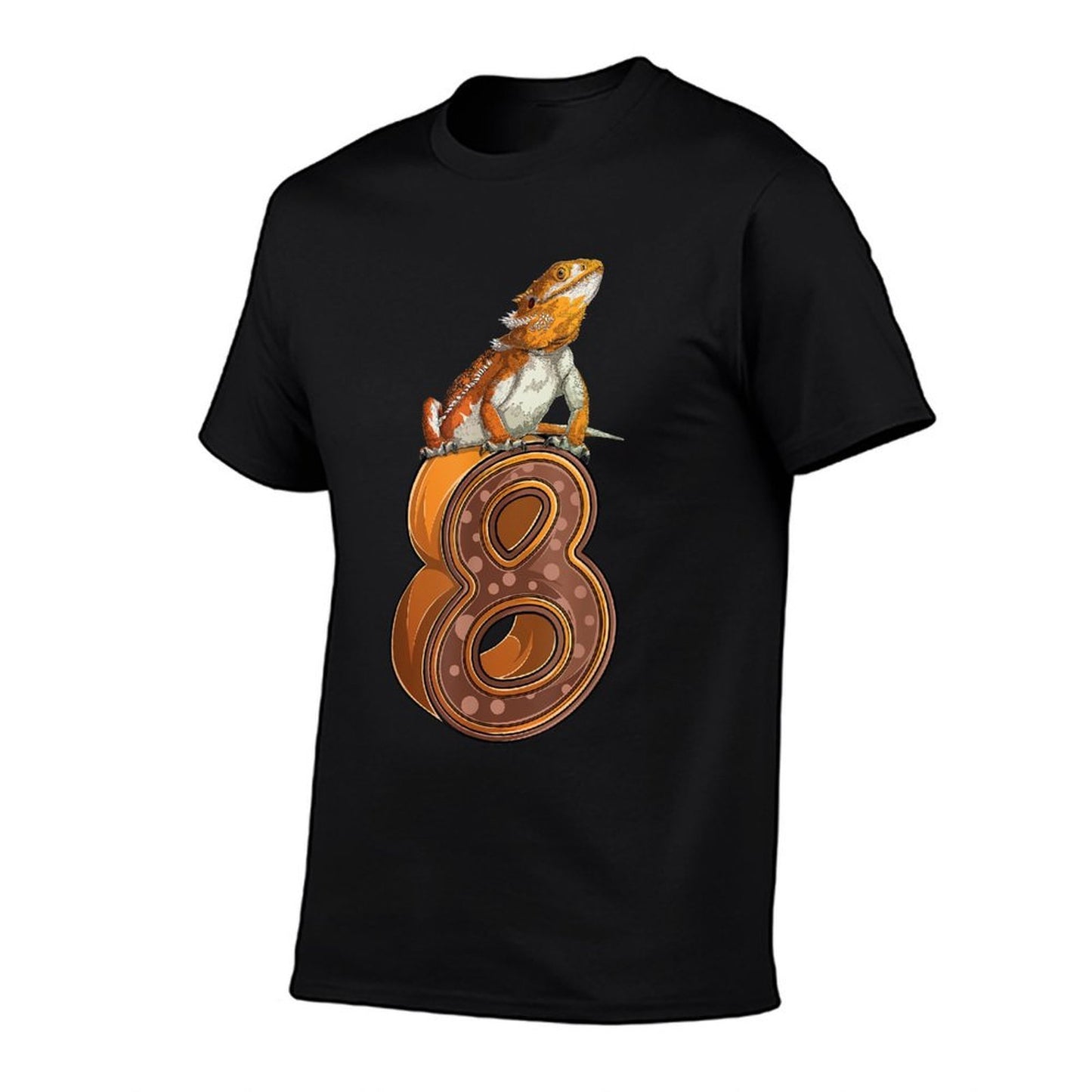 8 Year Old Bearded Dragon Reptile 8th Birthday Party B-day  Rolled Sleeves T-Shirt