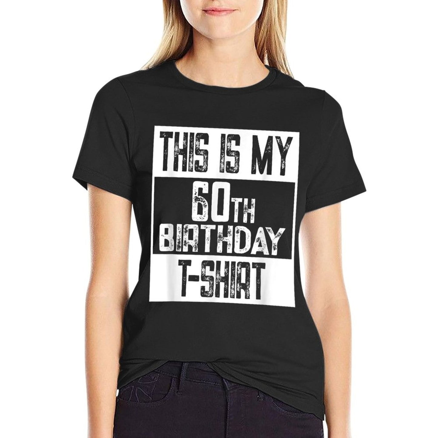 60th Birthday Party Funny This Is My 60th Birthday  Ribbed Collar T-Shirt