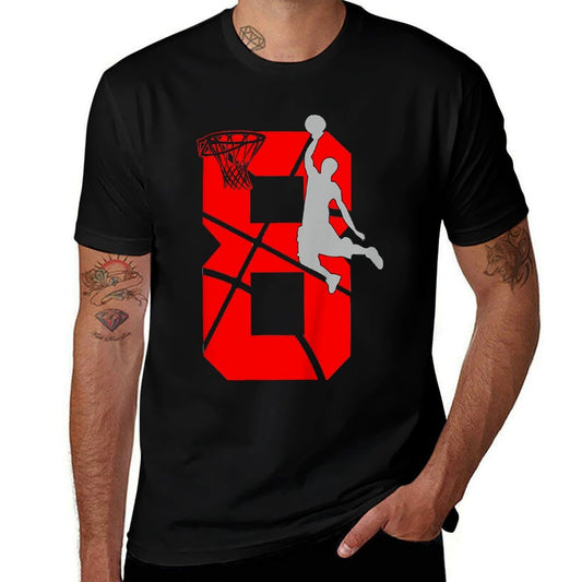8 Year Old 8th Basketball Birthday PartyTheme Boys Girls  Summer-ready Fabric T-Shirt