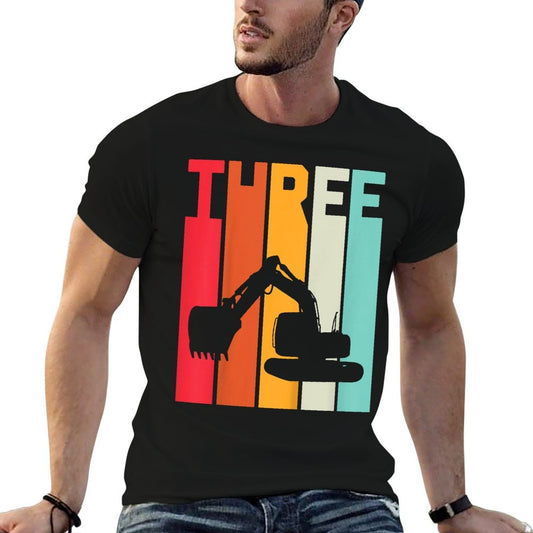 3rd Birthday Boy 3 Year Old Construction Truck Excavator  Soft T-Shirt