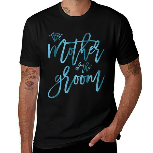 Womens Bridal Partys Teal Mother Of The Groom Cute  Summer-ready Fabric T-Shirt