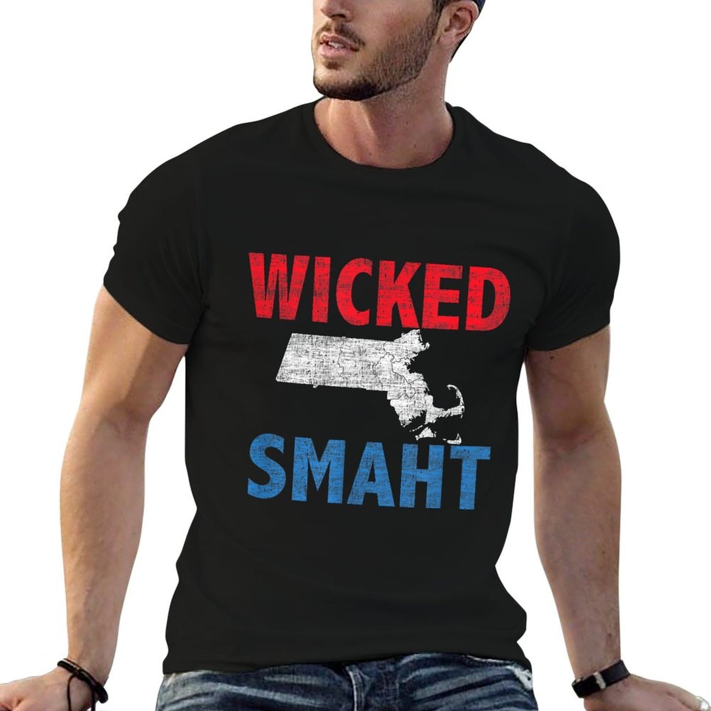 Wicked Smaht T-shirt Funny Boston  Tagless Design T-Shirt