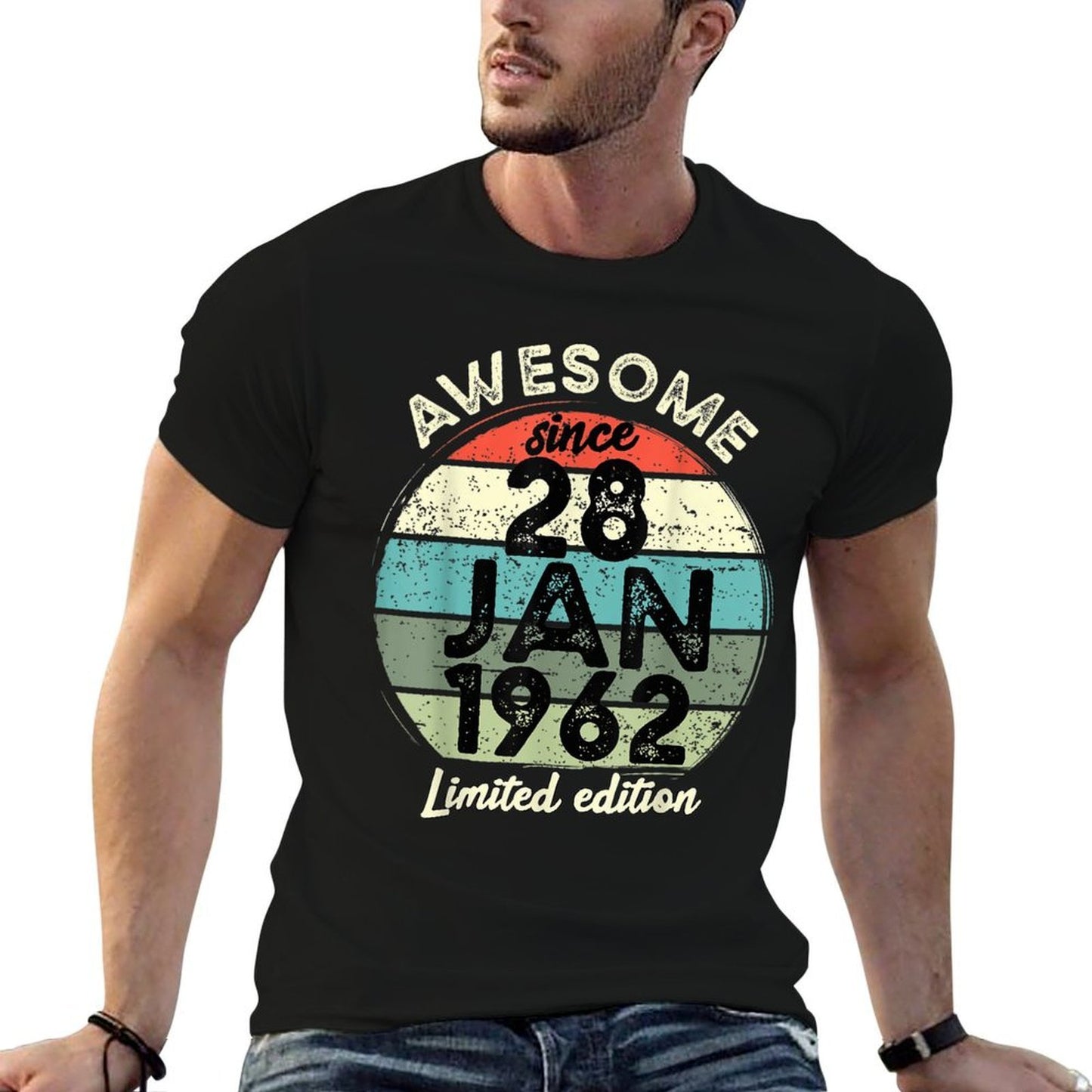 60 Year Old Birthday 28 January 1962 60th Birthday  Slim-fit Cut T-Shirt