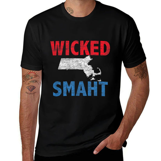 Wicked Smaht T-shirt Funny Boston  Tagless Design T-Shirt