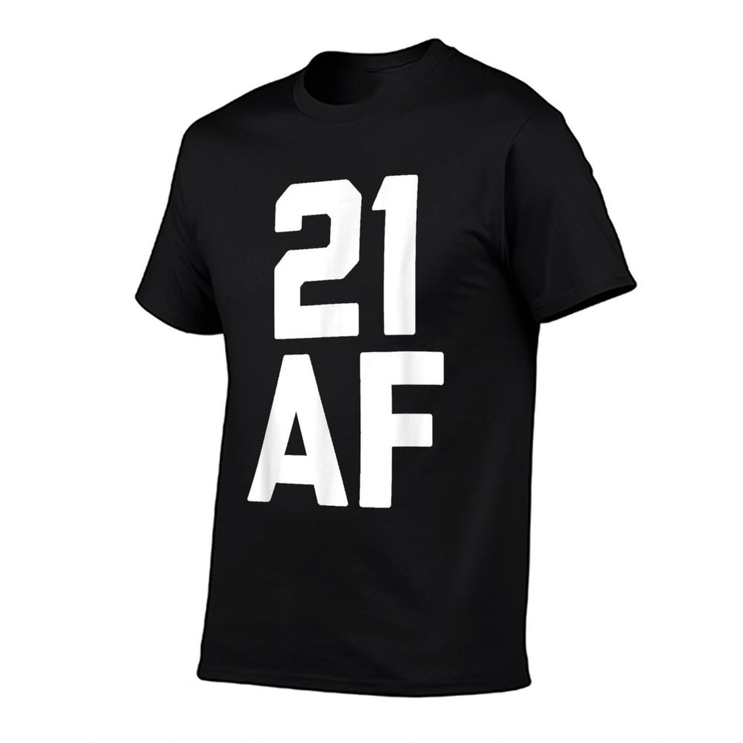 21 AF 21st Birthday  Ribbed Collar T-Shirt
