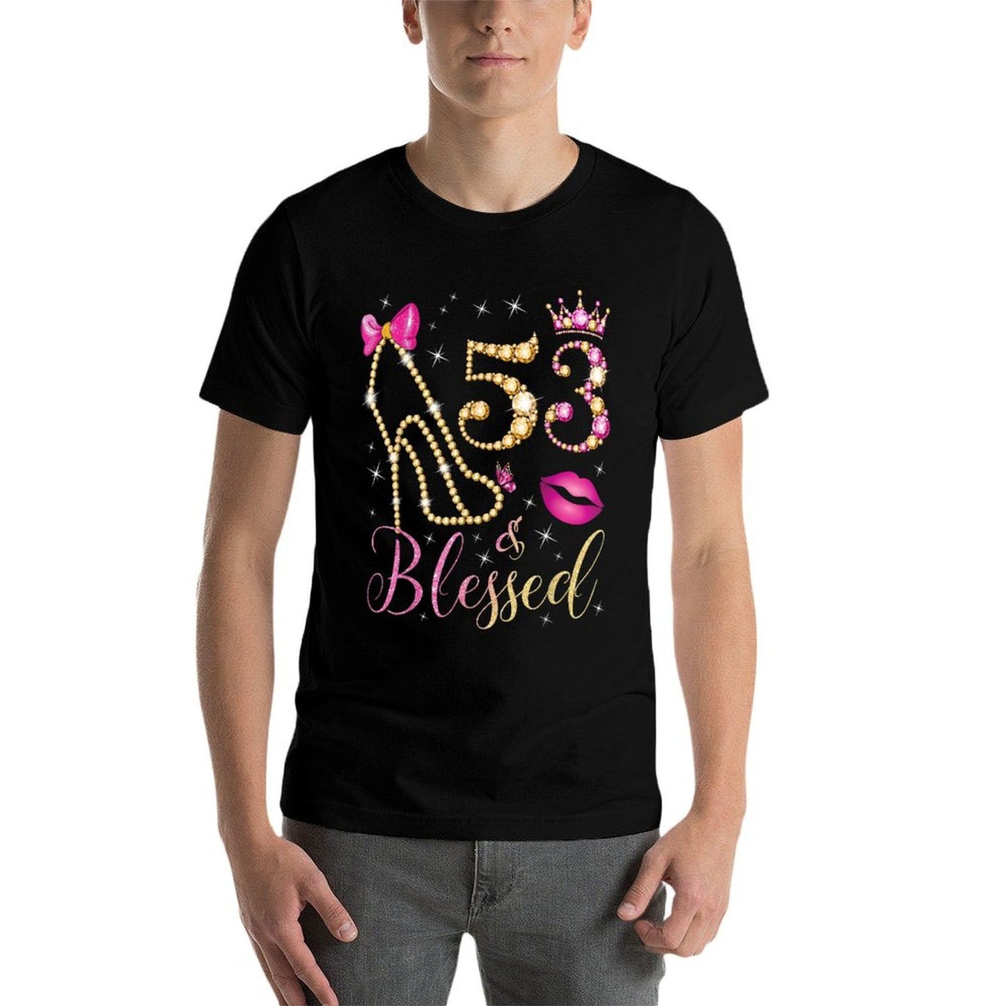 53 & Blessed 53rd Birthday Party 53 Years Old Woman Queen  Classic T-Shirt