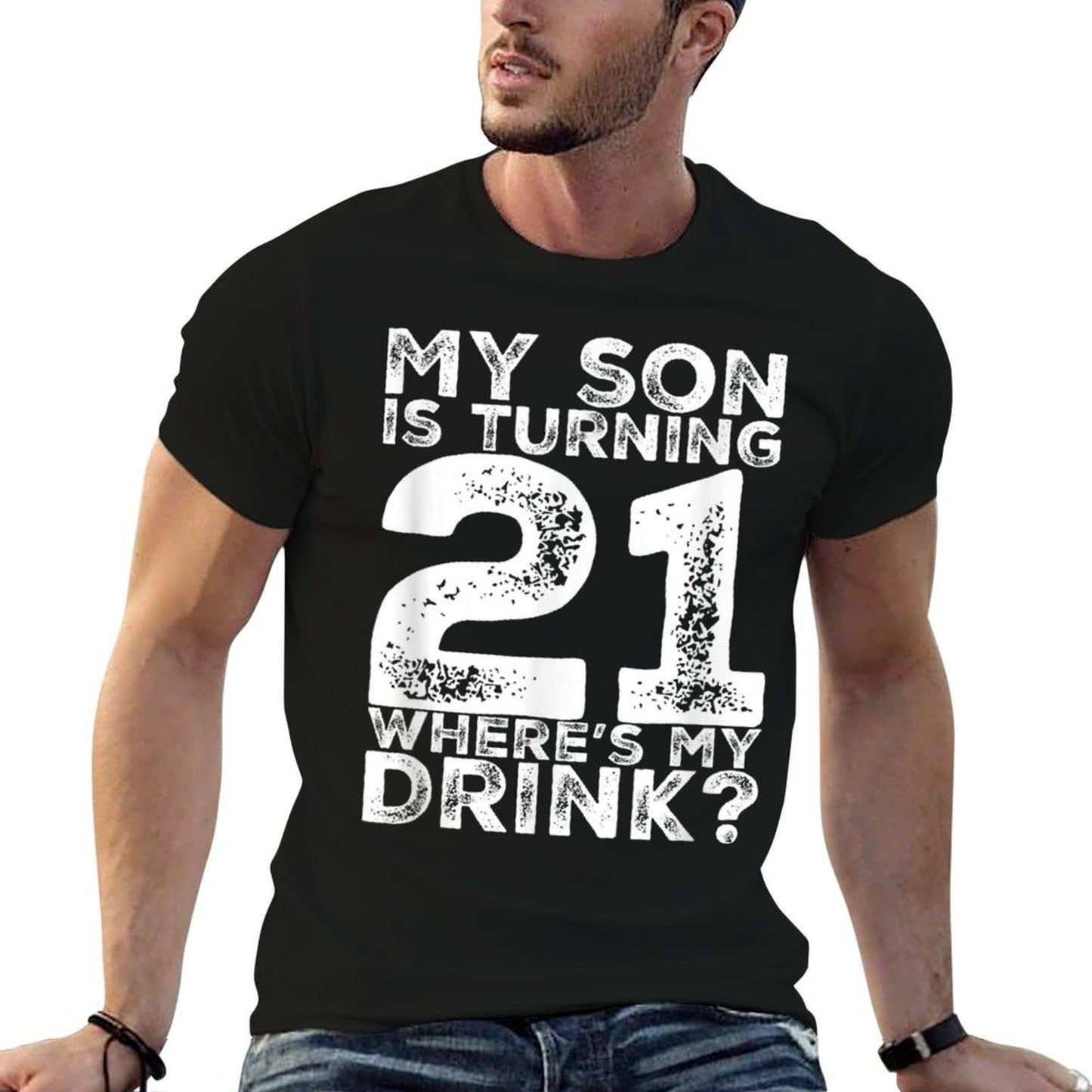 21st Birthday for Dad Mom 21 Year Old Son Gift Family Squad  Eco-friendly Material T-Shirt