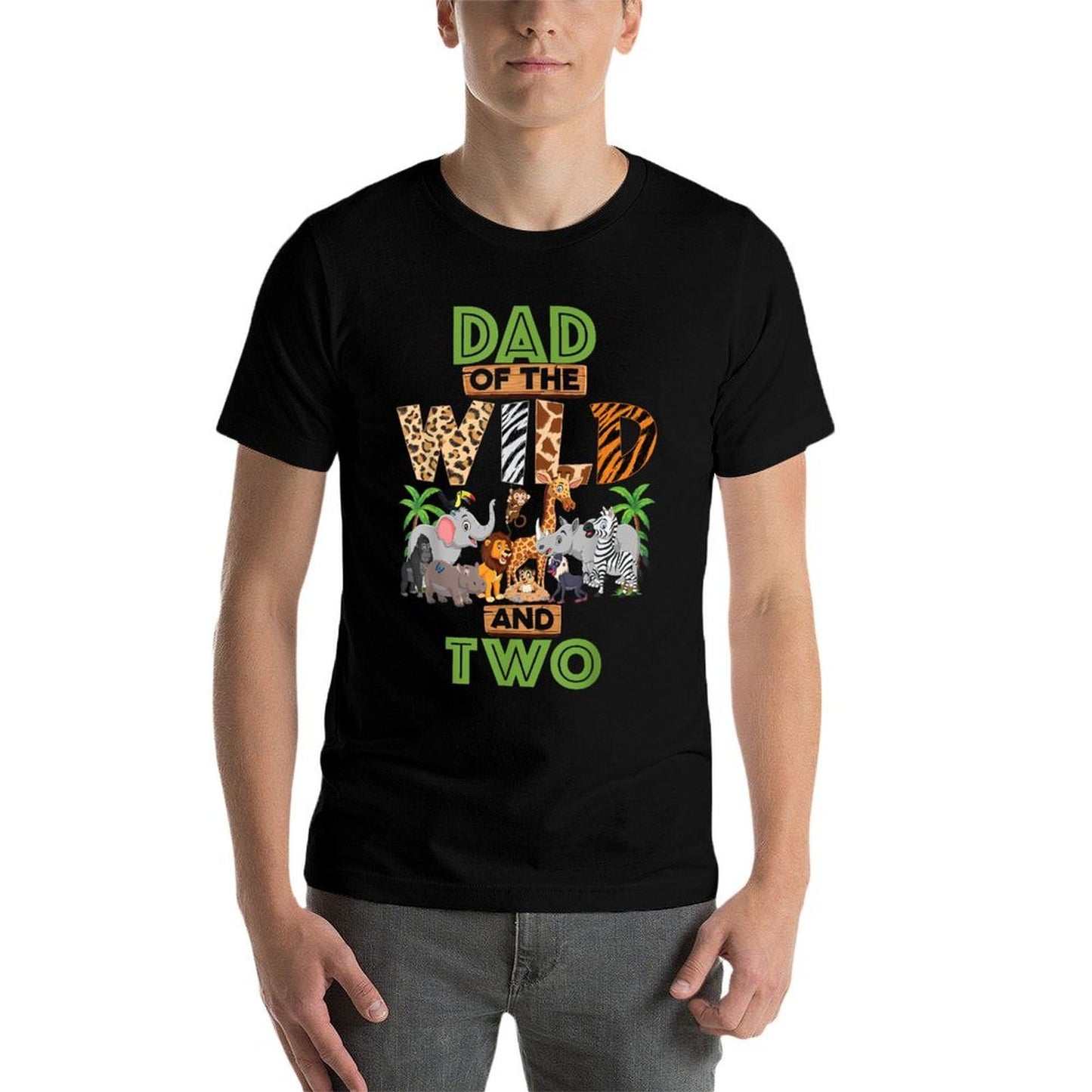 2nd Birthday Zoo Safari Jungle Dad Of The Wild And Two  Slim-fit Cut T-Shirt
