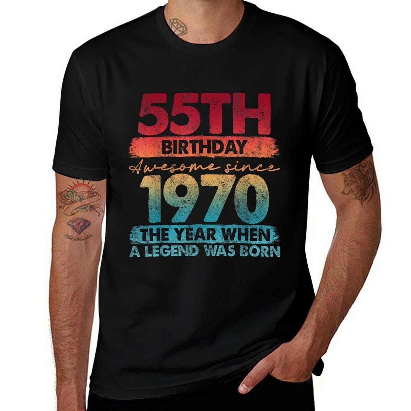 55 Year Old Gifts Vintage 1970 Limited Edition 55th Birthday  Trendy Pattern T-Shirt