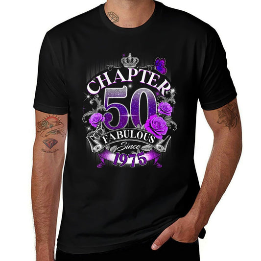 Womens Womens Chapter 50 Fabulous Since 1975 50th Birthday Design  Polyester Blend T-Shirt