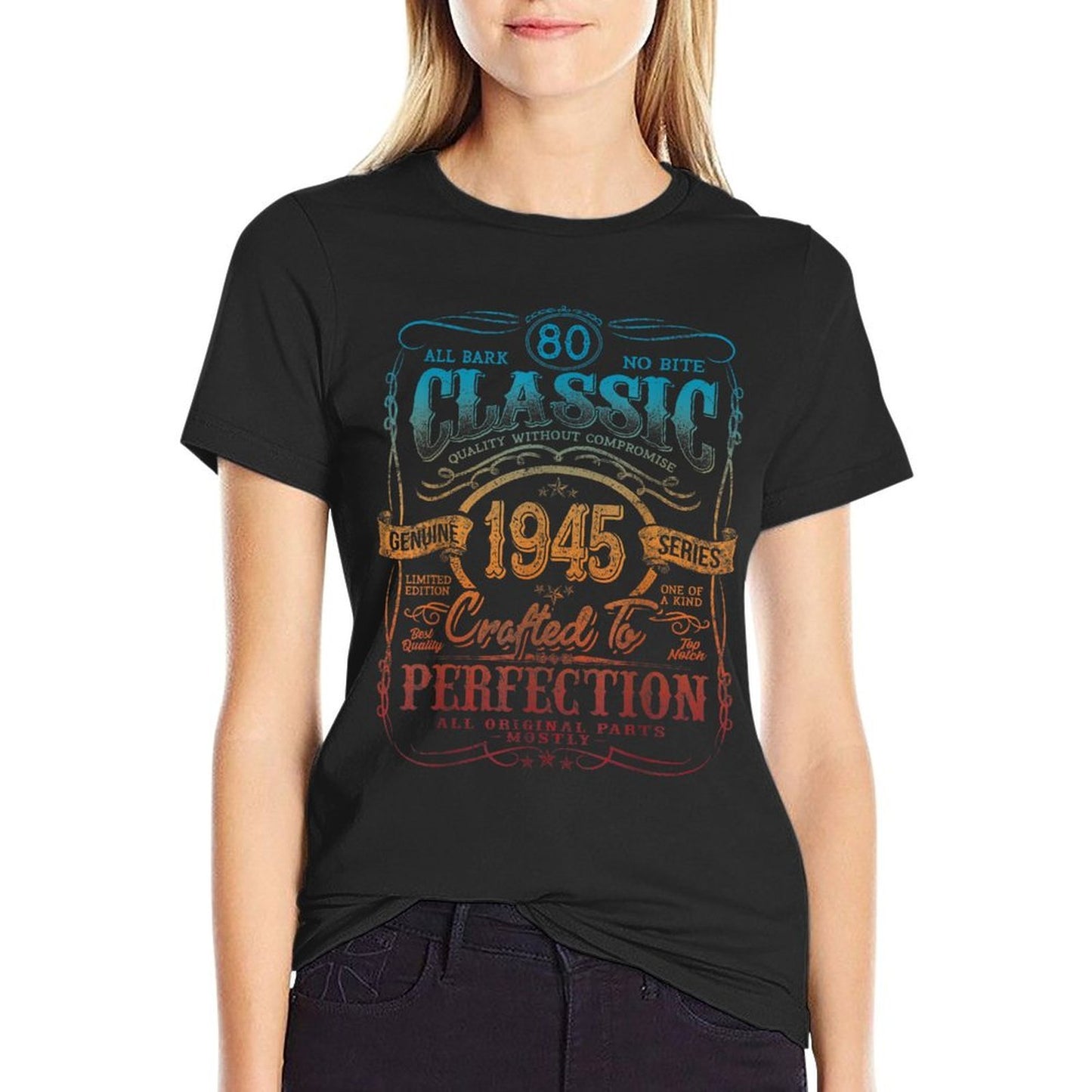 Vintage 1945 Limited Edition 80 Year Old 80th Birthday  High-quality Stitching T-Shirt