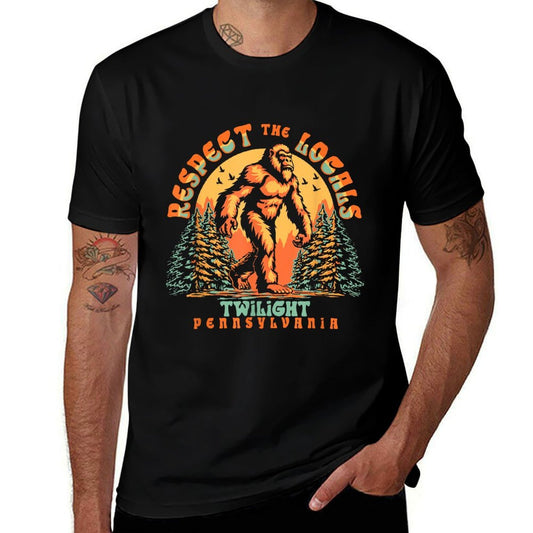 Twilight Pennsylvania Respect The Locals Bigfoot Sasquatch  Affordable Price T-Shirt