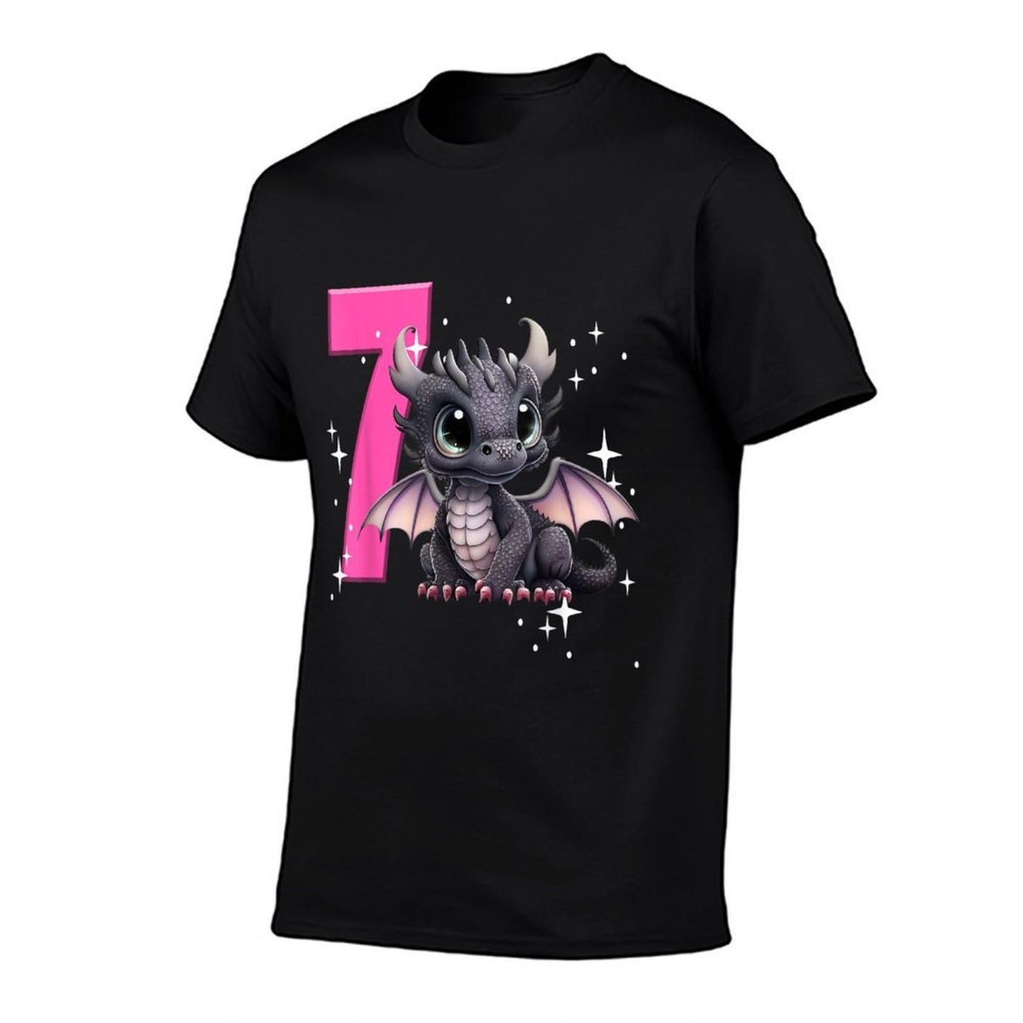 7th Birthday Dragon Party Birthday Girl Pink 7 Seven  Vintage-inspired T-Shirt