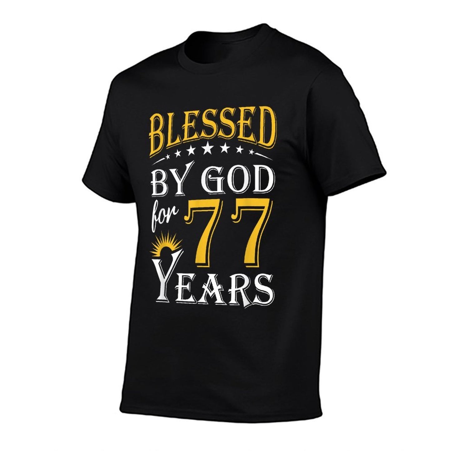 Vintage Blessed by God for 77 Years Happy 77th Birthday  Easy-care T-Shirt
