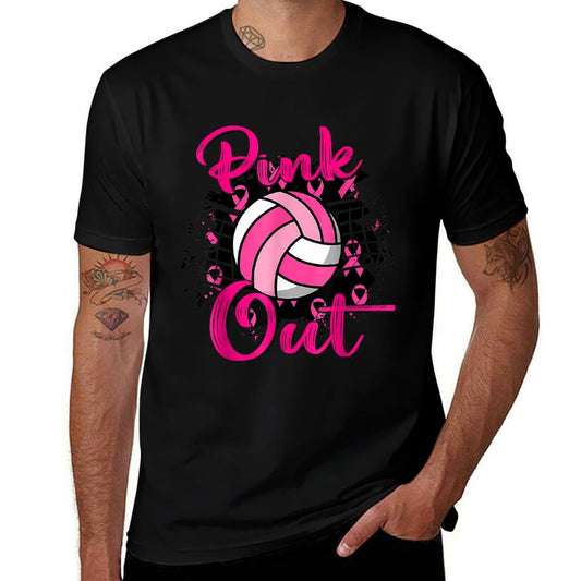 Volleyball Pink Out Breast Cancer Awareness  Quick-drying T-Shirt