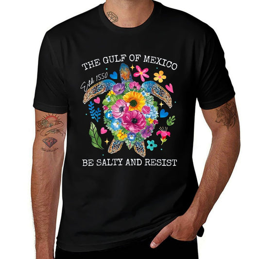 Womens Gulf of Mexico Estd 1550 Turtle Be Salty And Resist  Heathered Texture T-Shirt