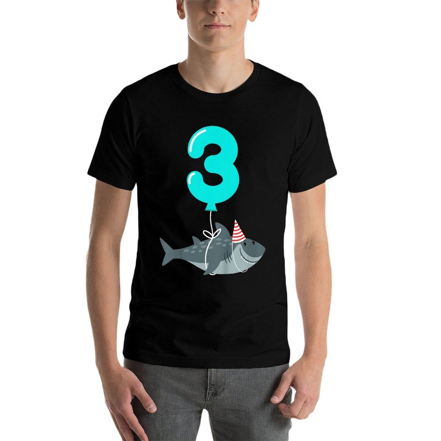3rd Birthday Shark  Cute 3 Year Old Shark Gift  High-quality Stitching T-Shirt