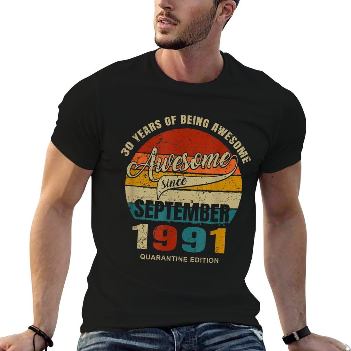 30 Years Of Being Awesome Since September 1991 30th Birthday  Affordable Price T-Shirt
