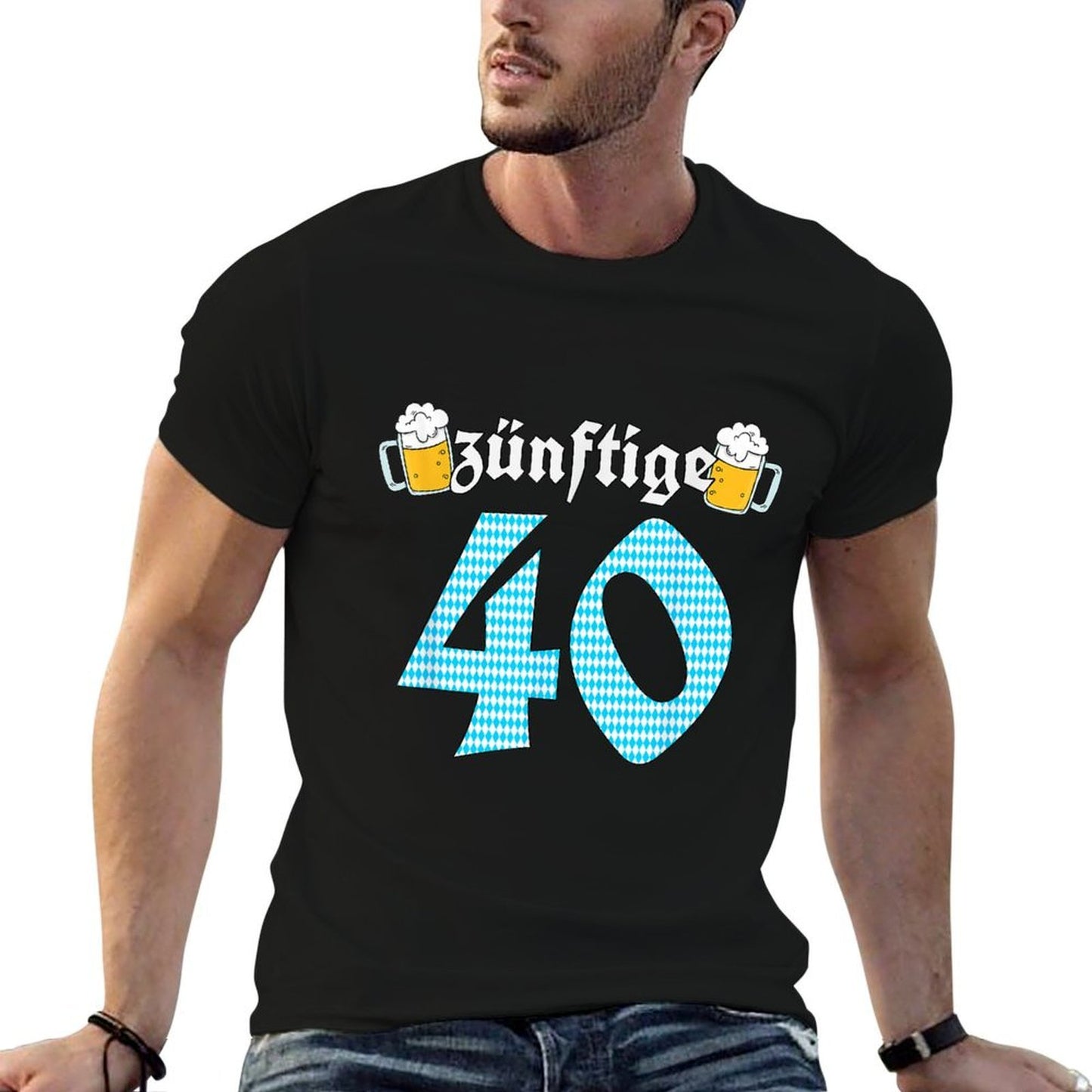Zünftige 40 October Gift 40th Birthday Oktoberfest  Polyester Blend T-Shirt