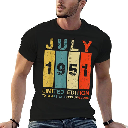 70 Year Old Vintage July 1951 Limited Edition 70th Birthday  Soft T-Shirt