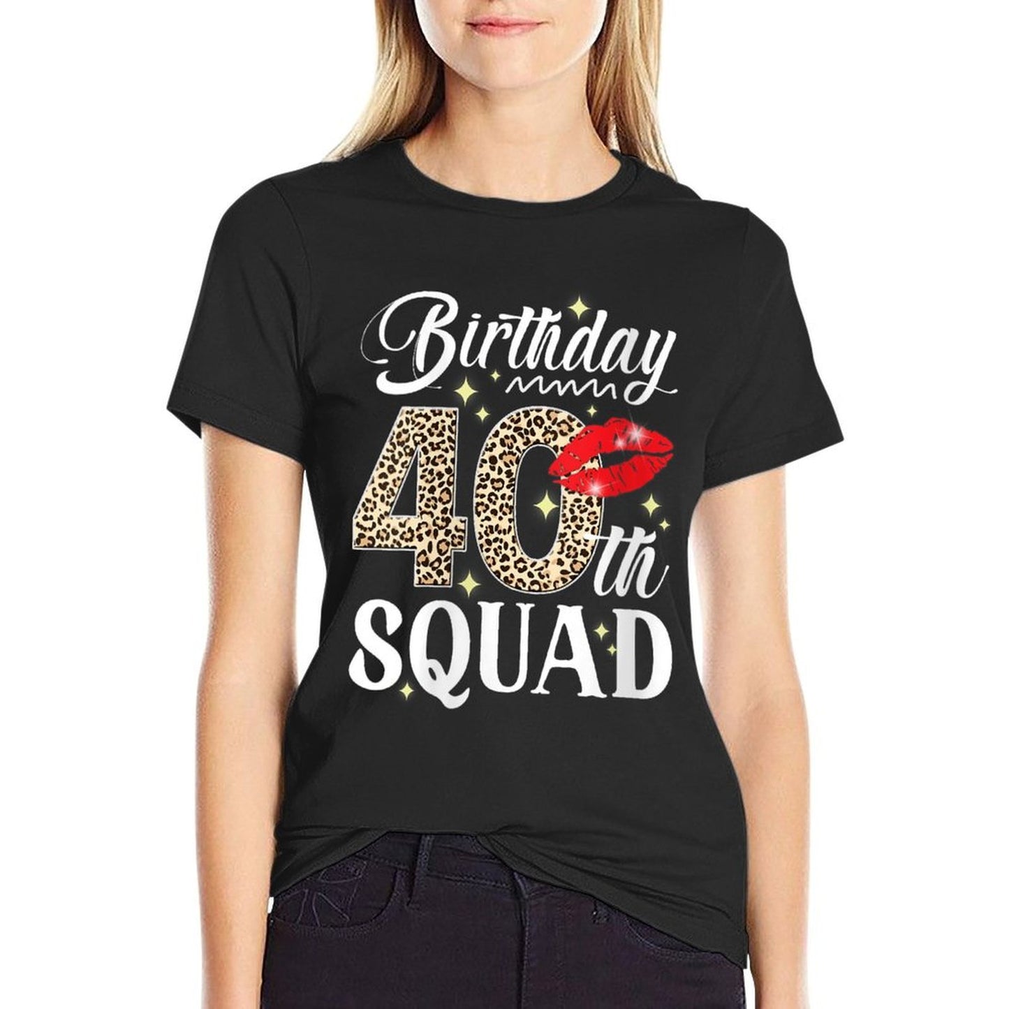 Womens 40th Birthday Squad 40 Year Old Gifts Women 40th BDay Party  Graphic-printed T-Shirt