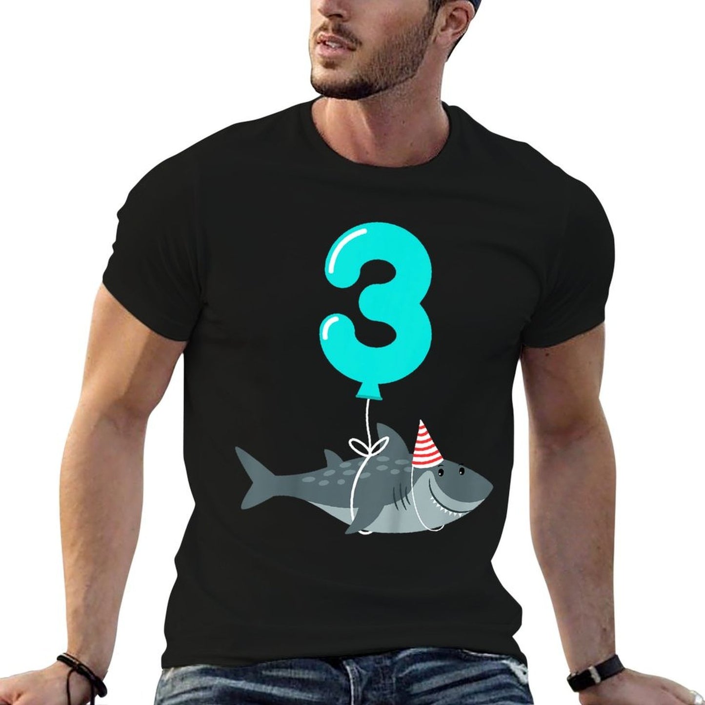 3rd Birthday Shark  Cute 3 Year Old Shark Gift  High-quality Stitching T-Shirt