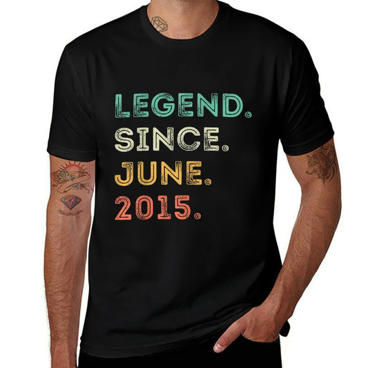 10 Years Old Legend Since June 2015 10th Birthday  Polyester Blend T-Shirt