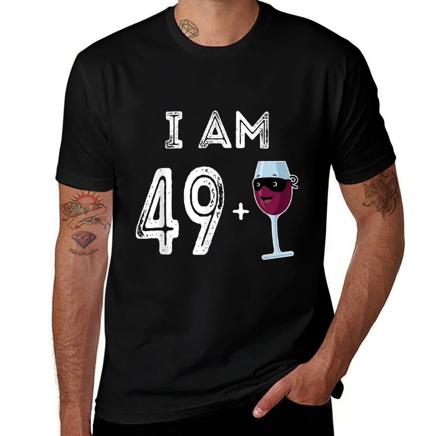 50 Years Old Red Wine Glass Gift 50th Birthday  Cotton T-Shirt