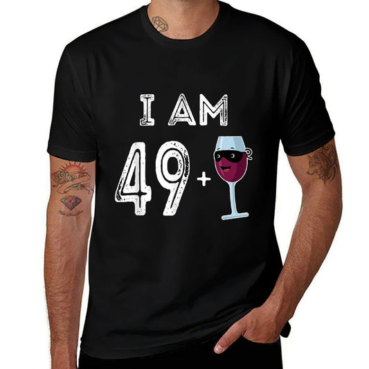 50 Years Old Red Wine Glass Gift 50th Birthday  Cotton T-Shirt
