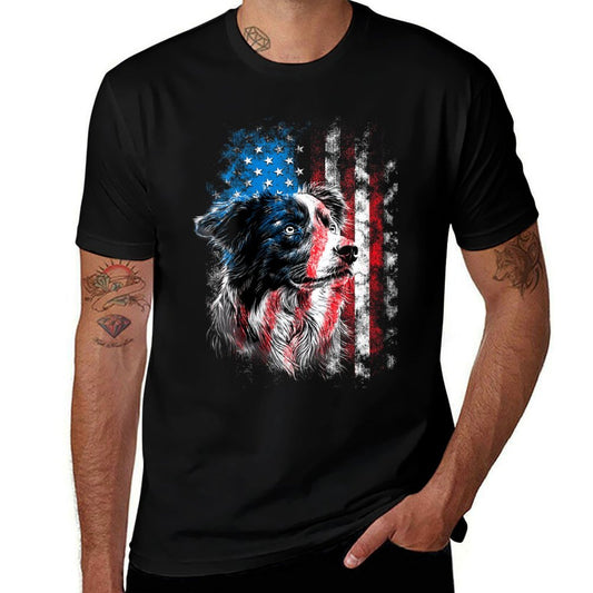 Womens Australian Shepherd 4th of July Dog Lover Men Women  Slim-fit Cut T-Shirt