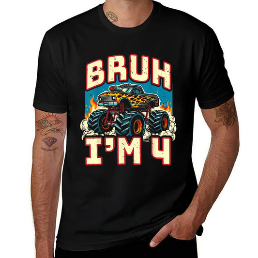 4 Year Old Birthday Monster Truck Bruh It's My 4th Birthday  Durable T-Shirt