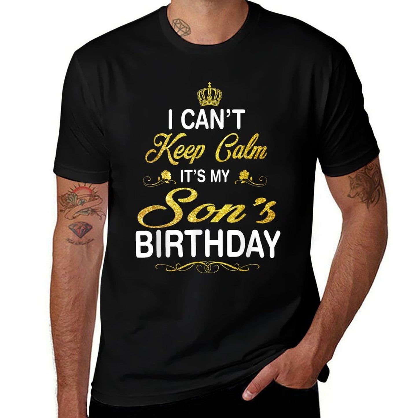 Vintage I Can't Keep Calm It's My Son's Birthday  Oversized Silhouette T-Shirt