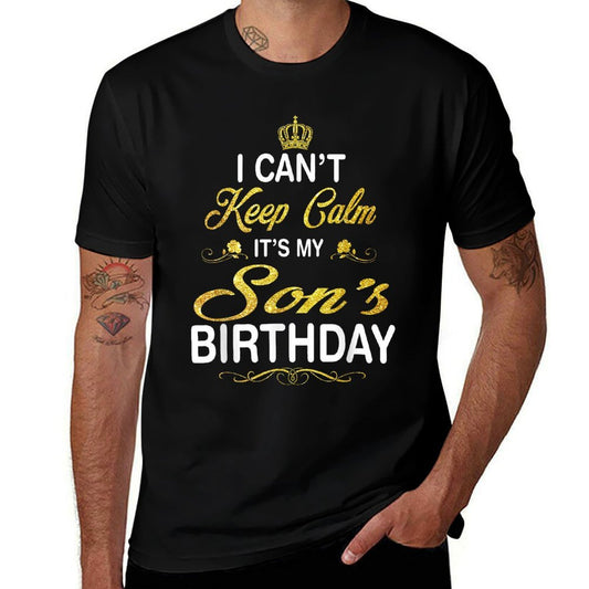 Vintage I Can't Keep Calm It's My Son's Birthday  Oversized Silhouette T-Shirt