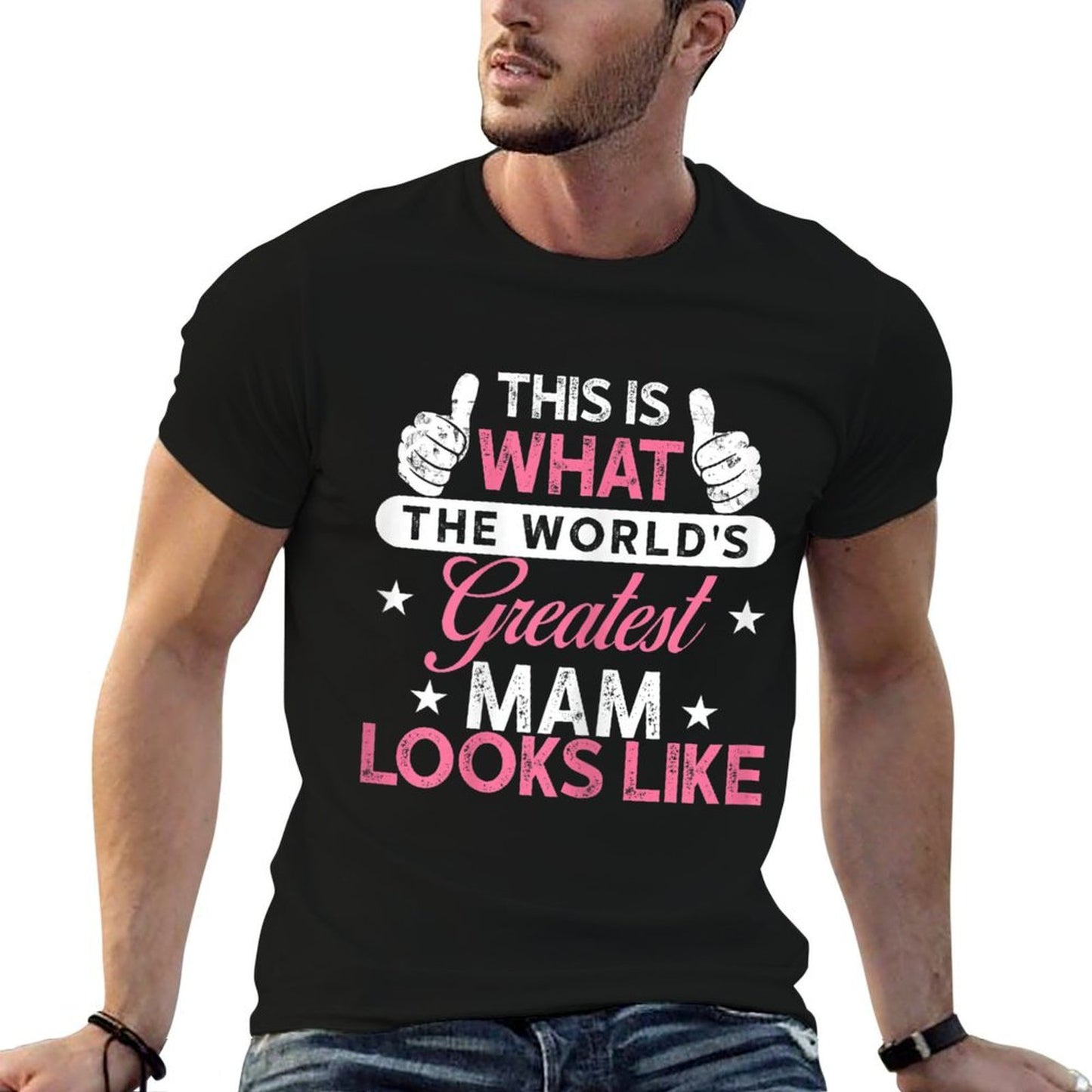 Womens Mam Gift World&#39;s Greatest Mam  Oversized Silhouette T-Shirt