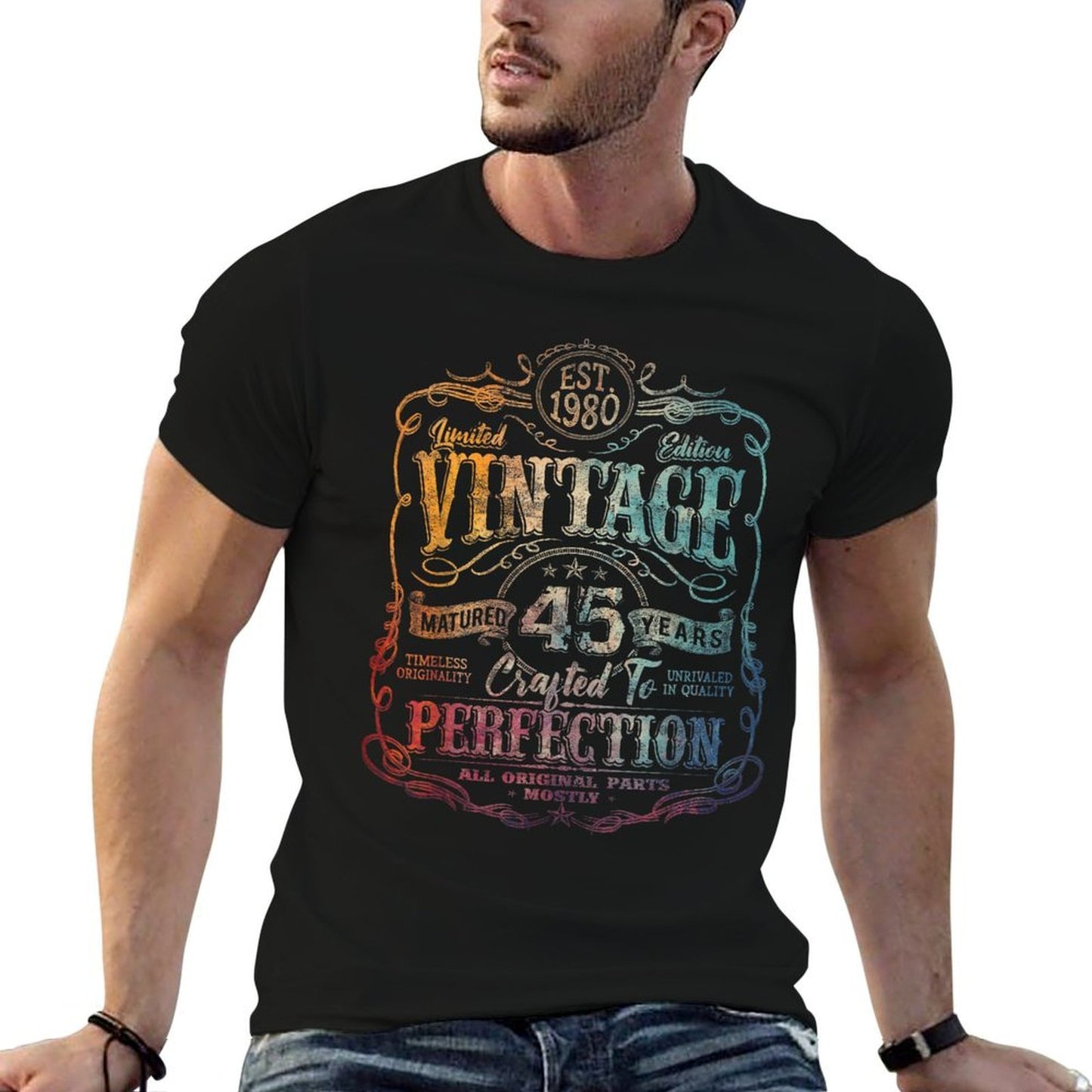 Vintage 1980 Limited Edition 45 Year Old 45th Birthday  Vintage-inspired T-Shirt