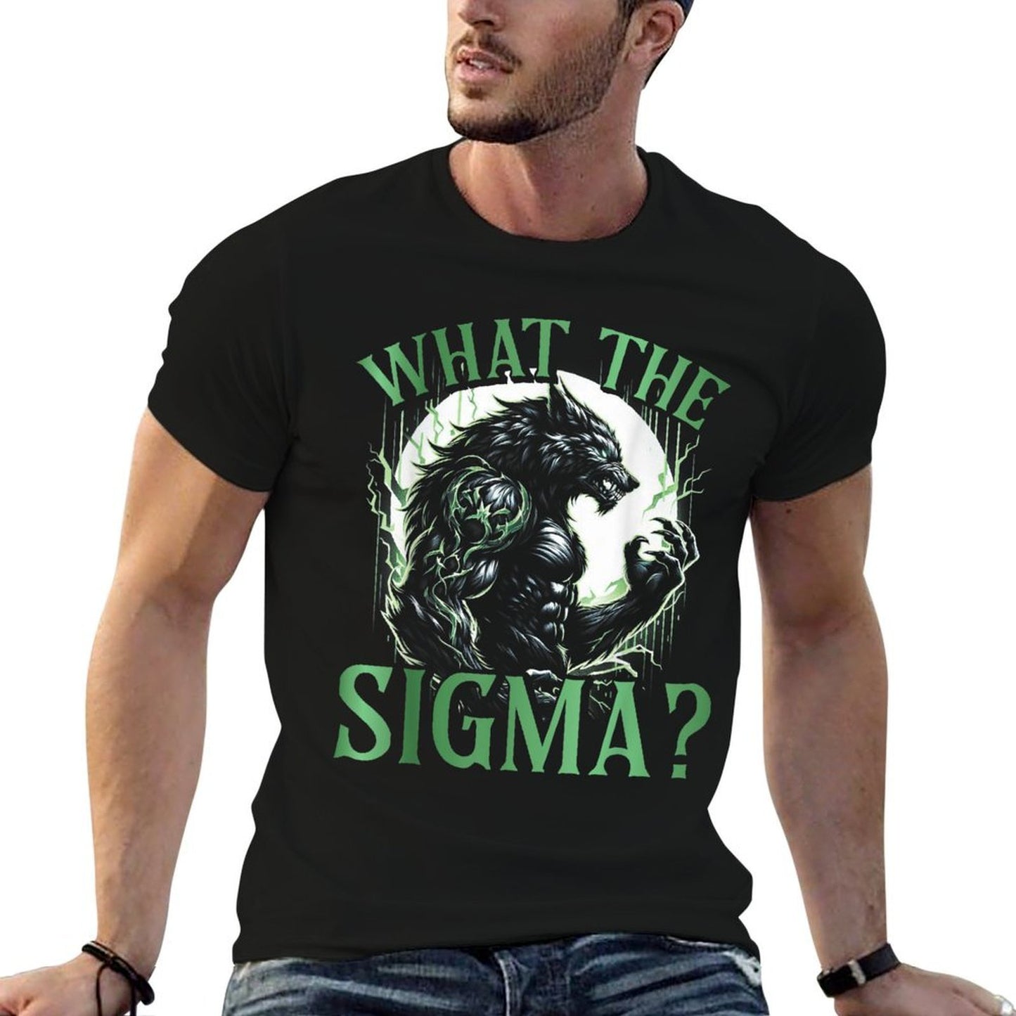 What The Sigma Wolf Male Werwolf Meme Men  Odor-resistant T-Shirt