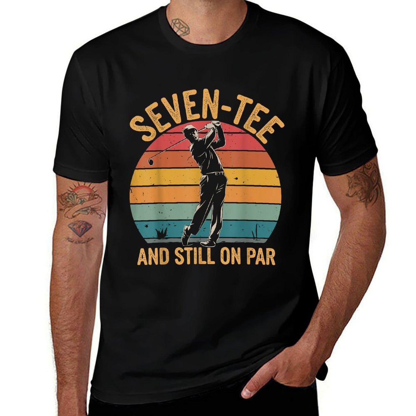 70th Birthday Golfer Humor Golf Pun Seven-Tee Golf Lover Dad  Quick-drying T-Shirt