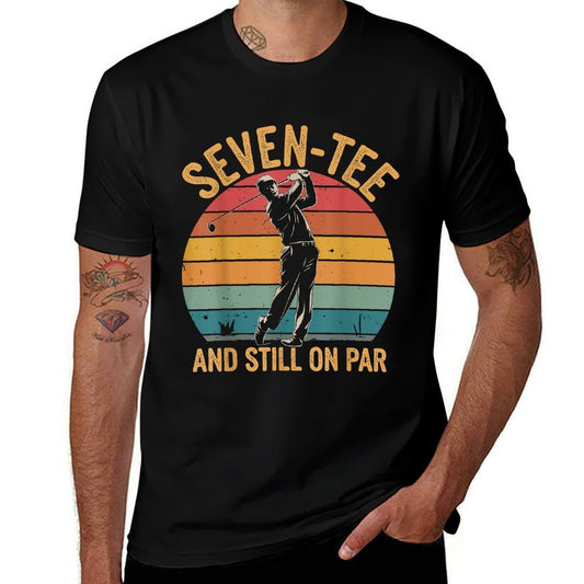 70th Birthday Golfer Humor Golf Pun Seven-Tee Golf Lover Dad  Quick-drying T-Shirt