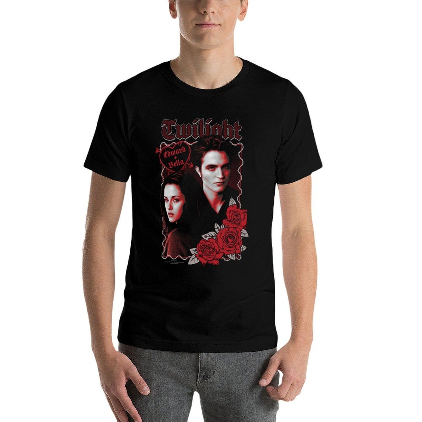 Twilight Saga Movies Edward And Bella Love with Roses Sweatshirt  Versatile T-Shirt