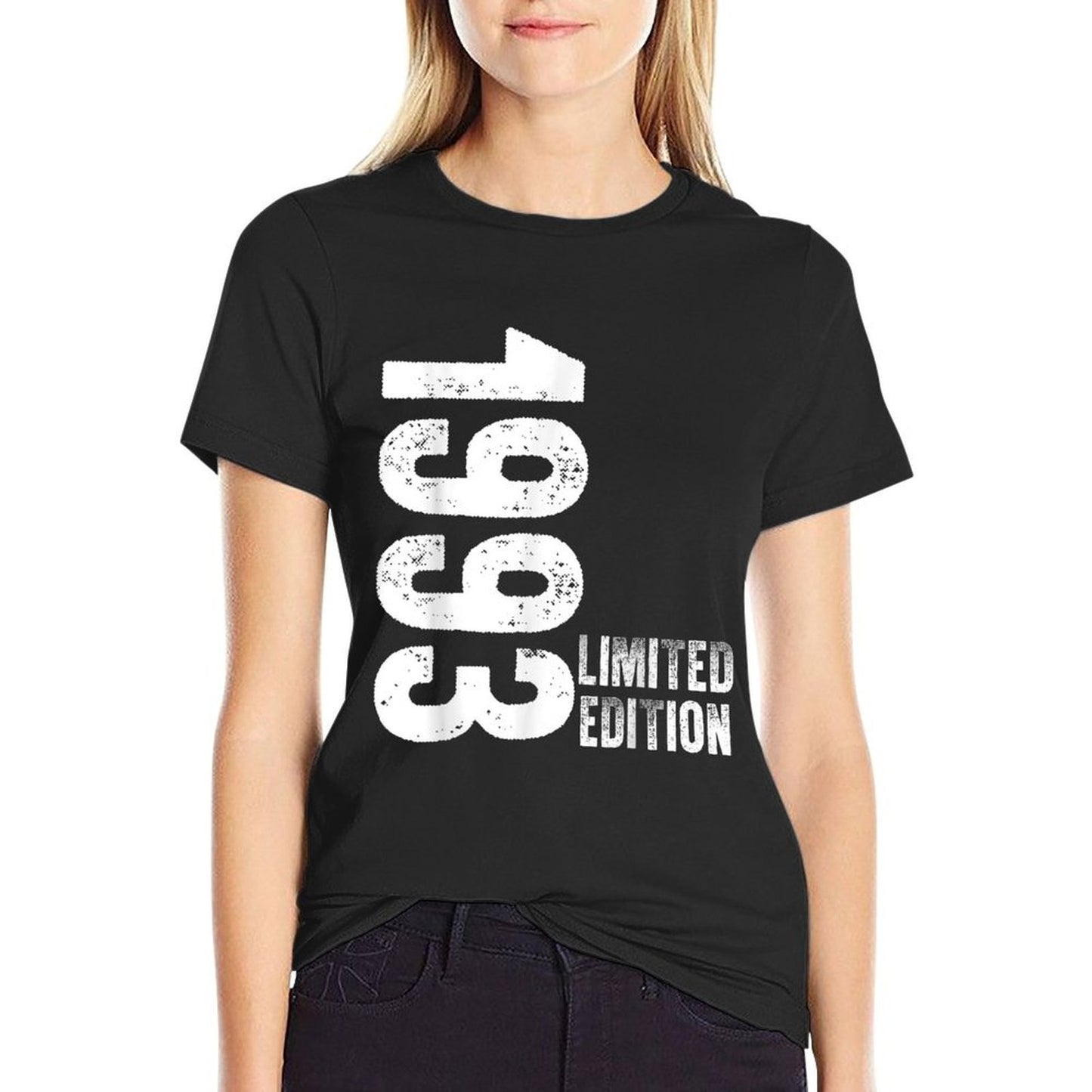 30 Years Vintage 1993 Retro 30th Birthday  Ribbed Collar T-Shirt