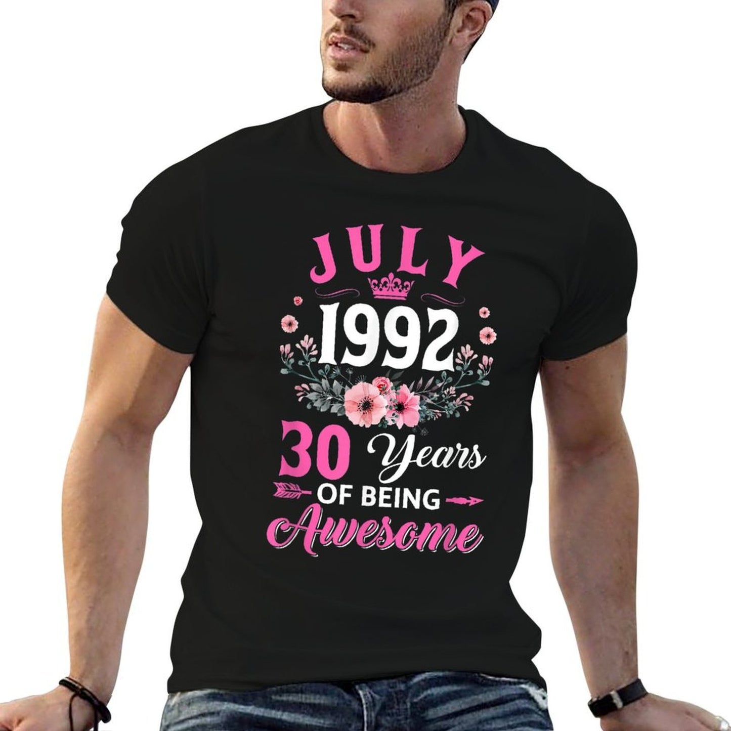 30 Year Old Made In July 1992 30Th Birthday Women  Tagless Design T-Shirt