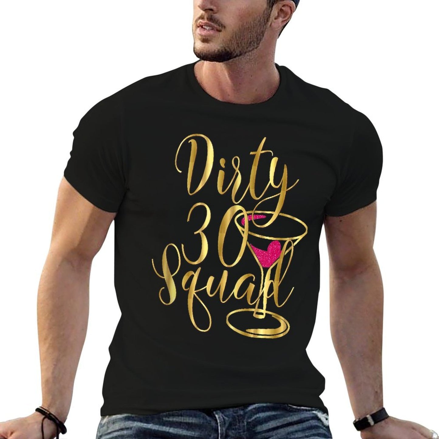 30th Birthday Bestie Dirty Thirty Squad 30  Heathered Texture T-Shirt
