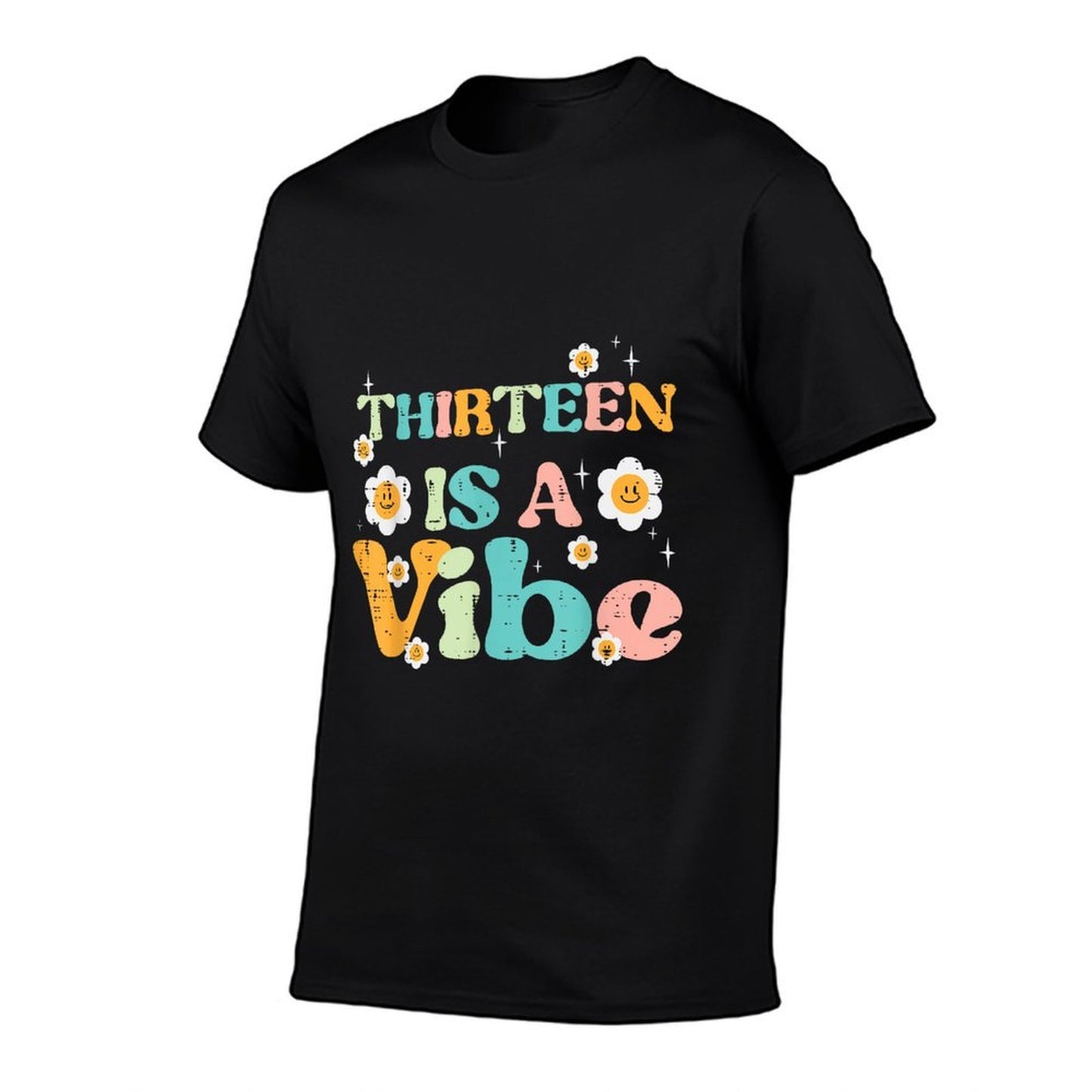 13th Birthday Thirteen Is Vibe Retro 13 Bday Groovy Girls  Eco-friendly Material T-Shirt