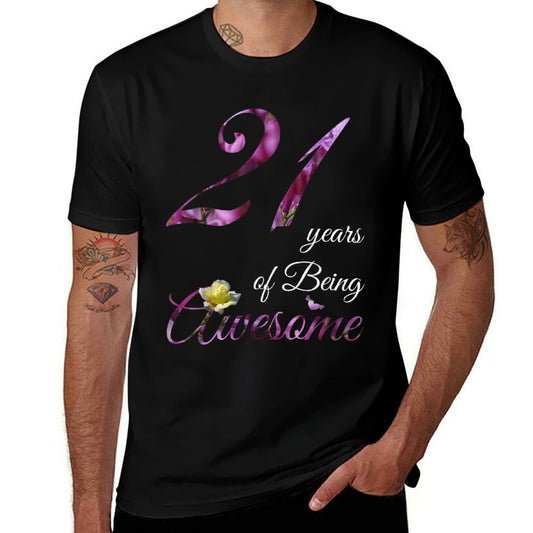 21 Year Old Awesome Floral 2001 21st Birthday Gift  Soft T-Shirt