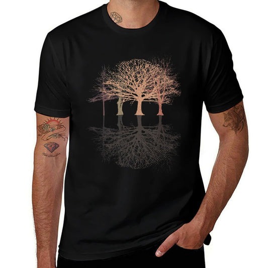 Wild Nature Wildlife Trees Reflection Outdoor Forest  Cotton T-Shirt