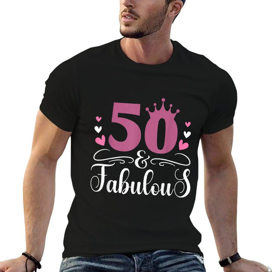 50 & Fabulous Queen Crown 50 Year Old 50th Birthday  Versatile T-Shirt