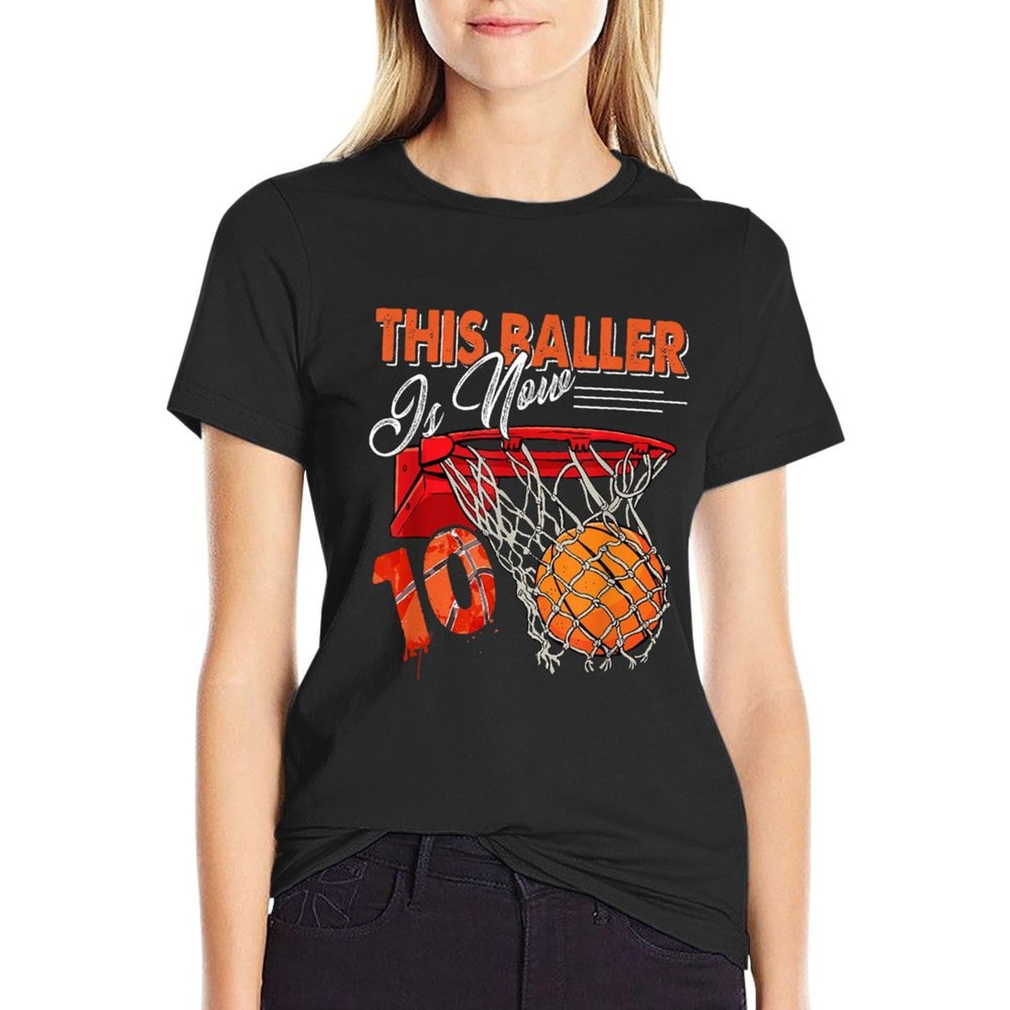 10th Birthday Basketball Funny 10 Years Old Kids Gift  Cotton T-Shirt